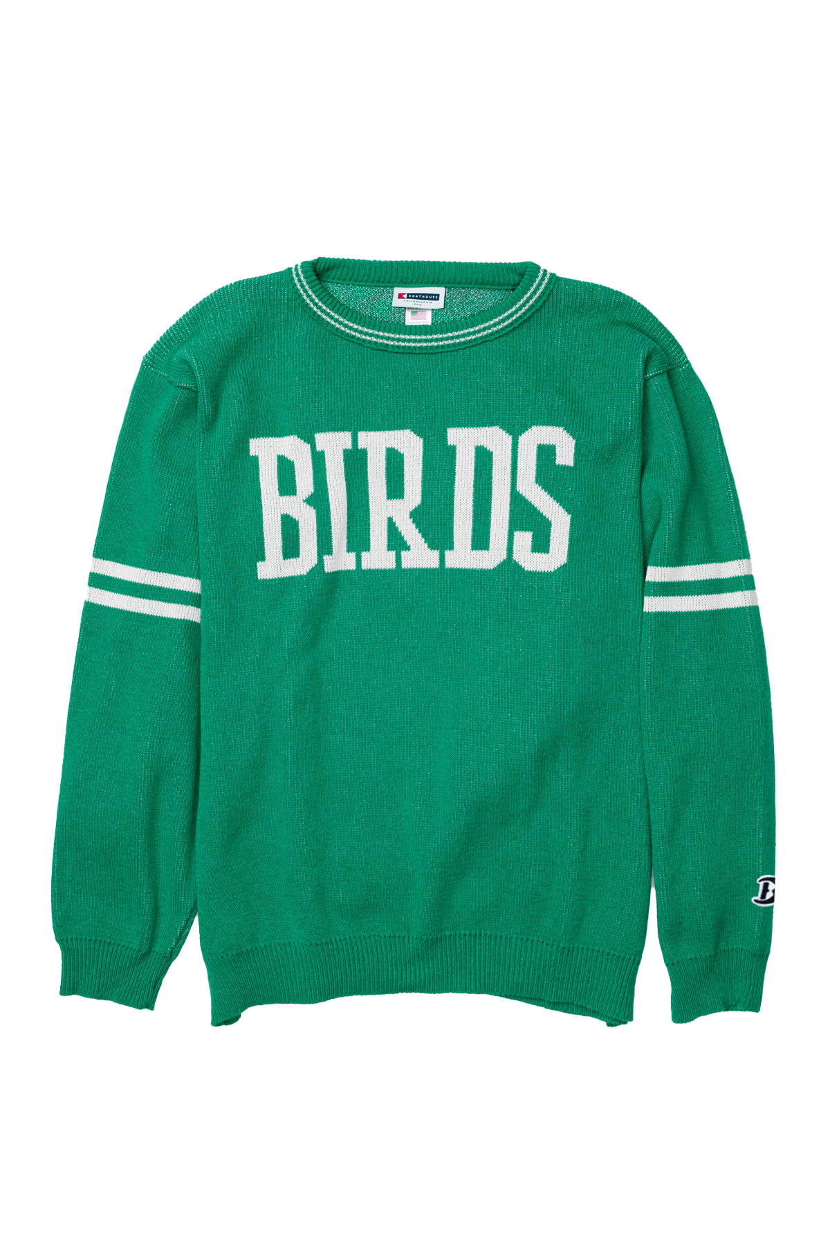 Birds Knit Crew Kelly Green / X-Small